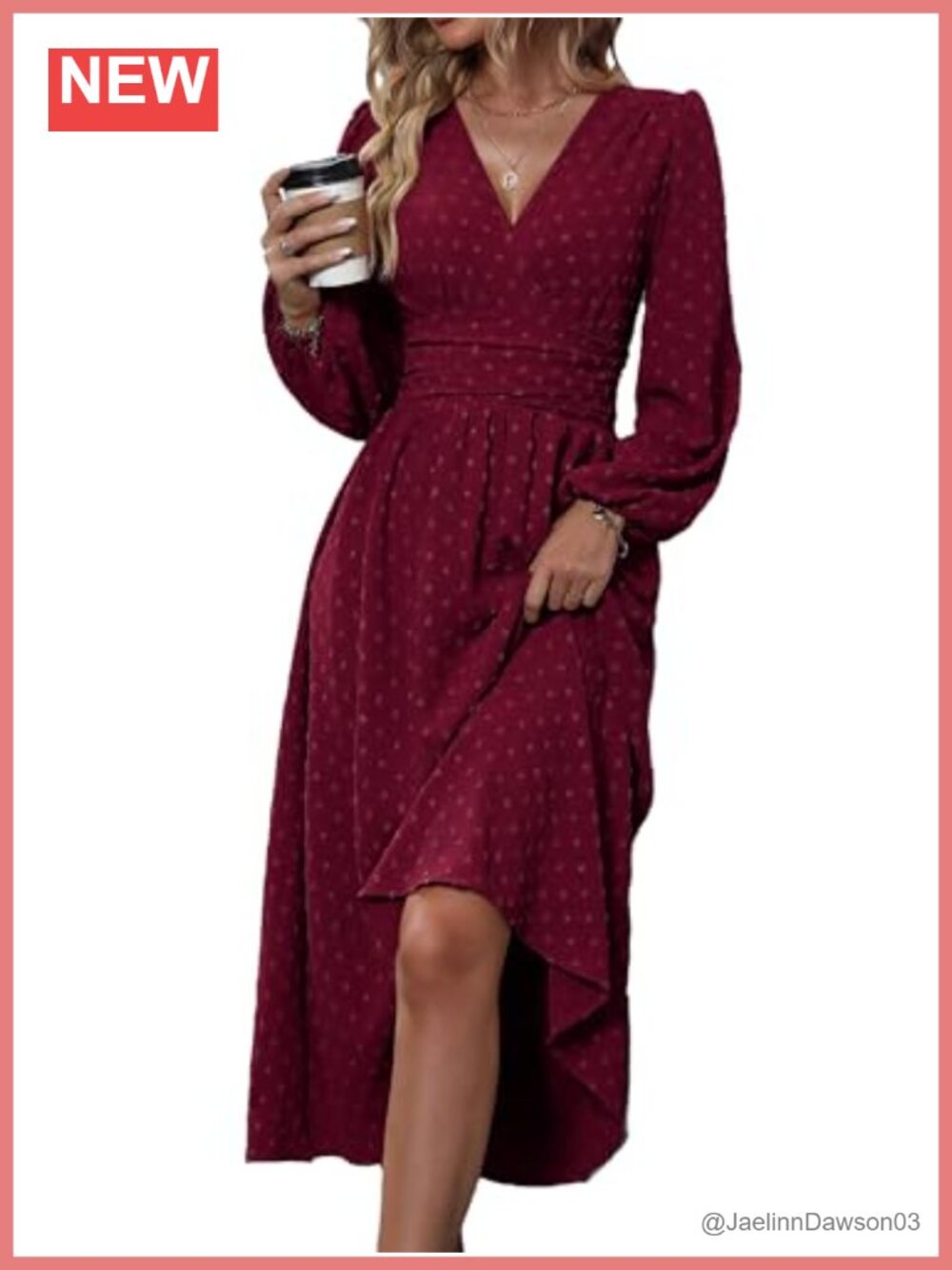 JurHevty Long Sleeve Maxi Dress V-Neck Formal Wedding Guest